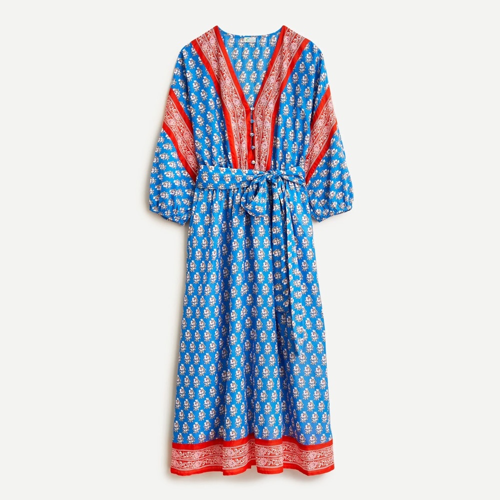 J.crew summer dress with classic block print